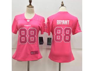 Women Dallas Cowboys 88 Dez Bryant Football Jersey Legend Pink Red