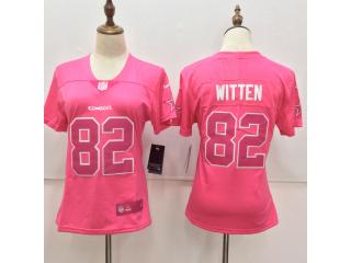 Women Dallas Cowboys 82 Jason Witten Football Jersey Legend Pink Red
