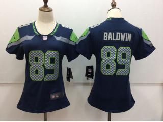 Women Seattle Seahawks 89 Doug Baldwin Football Jersey Legend Navy Blue