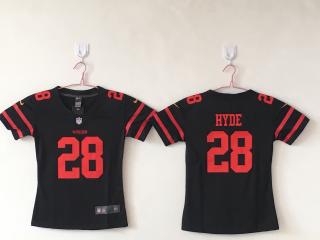 Women San Francisco 49ers 28 Carlos Hyde Football Jersey Legend Black