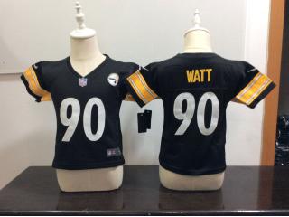 Toddler Pittsburgh Steelers 90 T.J. Watt Football Jersey Legend Black