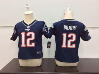 Toddler New England Patriots 12 Tom Brady Football Jersey Navy Blue