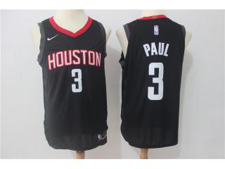 2017 -2018 Nike Houston Rockets 3 Chris Paul Basketball Jersey Black Player Edition