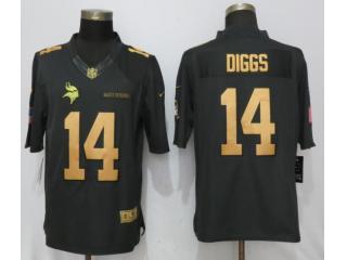 Minnesota Vikings 14 Stefon Diggs Anthracite Salute To Service Jersey Gold Word