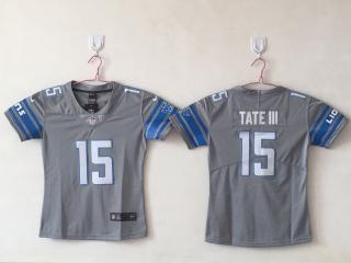 Women Detroit Lions 15 Golden Tate III Football Jersey Legend Gray