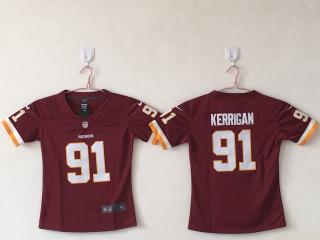 Women Washington Redskins 91 Ryan Kerrigan Football Jersey Legend Red