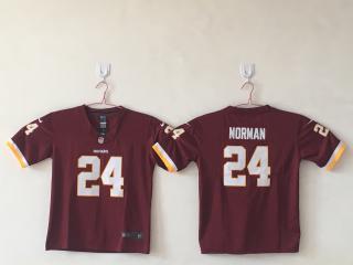 Youth Washington Redskins 24 Josh Norman Football Jersey Legend Red