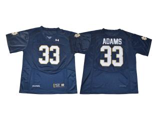 2017 New Norte Dame Fighting 33 Josh Adams Limited College Football Jersey Navy Blue