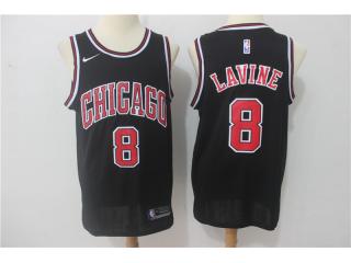 2017-2018 Nike Chicago Bulls 8 Zach LaVine Basketball Jersey Black Fan Edition