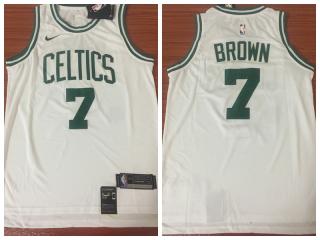 Nike Boston Celtics 7 Jaylen Brown Basketball Jersey White Fan Edition
