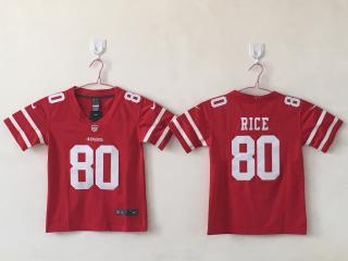 Youth San Francisco 49ers 80 Jerry Rice Football Jersey Legend Red
