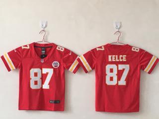 Youth Kansas City Chiefs 87 Travis Kelce Football Jersey Legend Red
