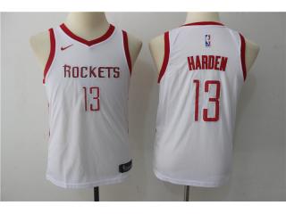 Youth 2017 -2018 Nike Houston Rockets 13 James Harden Basketball Jersey White Fan Edition