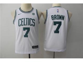 Youth 2017-2018 Boston Celtics 7 Jaylen Brown Basketball Jersey White Fan Edition