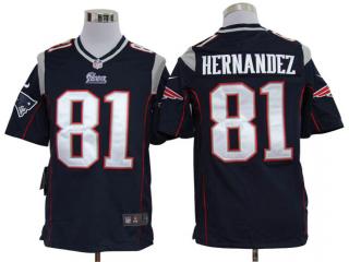 New England Patriots 81 For Hernandez Football Jersey Navy Blue fan Edition