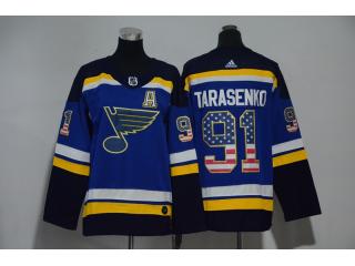 Youth Adidas St. Louis Blues 91 Vladimir Tarasenko Ice Hockey Jersey Blue National flag