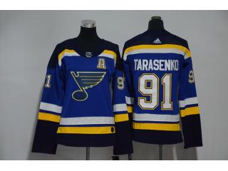 Women Adidas St. Louis Blues 91 Vladimir Tarasenko Ice Hockey Jersey Blue