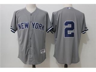 New York Yankees 2 Derek Jeter Baseball Jersey Gray Fan version