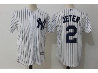 New York Yankees 2 Derek Jeter Baseball Jersey White Fan version