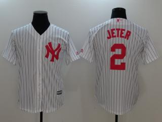 New York Yankees 2 Derek Jeter Baseball Jersey White Fan version