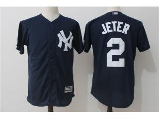 New York Yankees 2 Derek Jeter Baseball Jersey Navy Blue Fan version