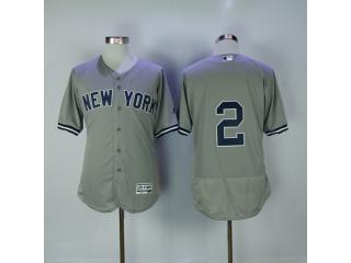 New York Yankees 2 Derek Jeter Flexbase Baseball Jersey Gray