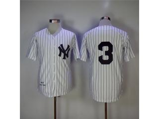 New York Yankees 3 Babe Ruth Baseball Jersey White Retro