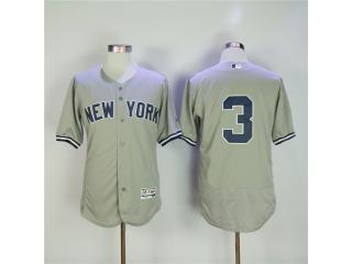 New York Yankees 3 Babe Ruth Flexbase Baseball Jersey Gray