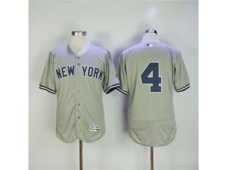 New York Yankees 4 Lou Gehrig Flexbase Baseball Jersey Gray
