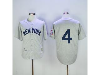New York Yankees 4 Lou Gehrig Baseball Jersey Gray Retro