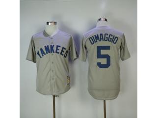 New York Yankees 5 Joe DiMaggio Baseball Jersey Gray Retro