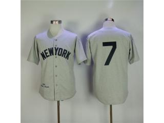 New York Yankees 7 Mickey Mantle Baseball Jersey Gray Retro