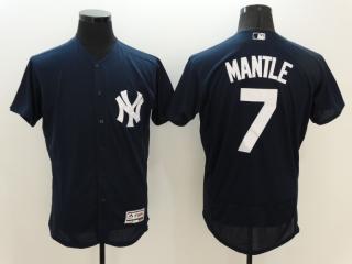 New York Yankees 7 Mickey Mantle Flexbase Baseball Jersey Navy Blue