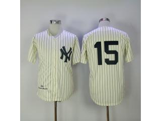 New York Yankees 15 Thurman Munson Baseball Jersey Beige Retro