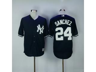 New York Yankees 24 Gary Sanchez Baseball Jersey Navy Blue Fan version
