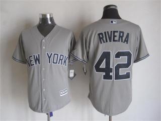 New York Yankees 42 Mariano Rivera Baseball Jersey Gray Fan version