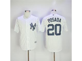 New York Yankees 20 Jorge Posada Baseball Jersey White Fan version