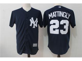 New York Yankees 23 Don Mattingly Baseball Jersey Navy Blue Fan version