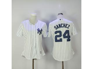 Women New York Yankees 24 Gary Sanchez Baseball Jersey White