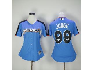 Women All star New York Yankees 99 Aaron Judge Baseball Jersey Blue
