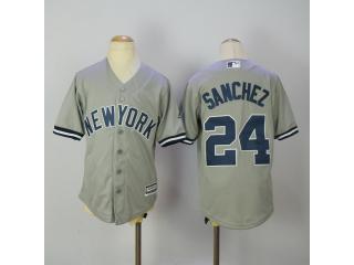 Youth New York Yankees 24 Gary Sanchez Baseball Jersey Gray