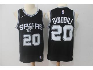 2017-2018 Nike San Antonio Spurs 20 Manu Ginobili Basketball Jersey Black Fan Edition