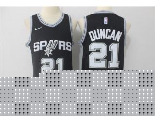 2017-2018 Nike San Antonio Spurs 21 Tim Duncan Basketball Jersey Black Fan Edition