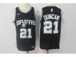 2017-2018 Nike San Antonio Spurs 21 Tim Duncan Basketball Jersey Black Fan Edition