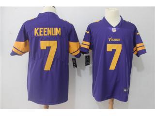 Minnesota Vikings 7 Case Keenum Football Jersey Legend Purple Yellow word
