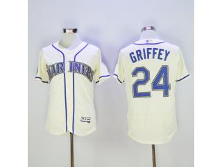 Seattle Mariners 24 Ken Griffey Flexbase Baseball Jersey Beige