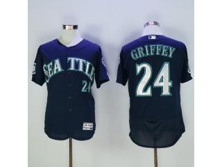 Seattle Mariners 24 Ken Griffey Flexbase Baseball Jersey Navy Blue