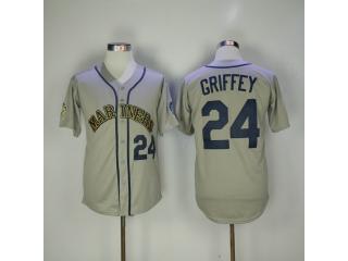 Seattle Mariners 24 Ken Griffey Baseball Jersey Gray Retro