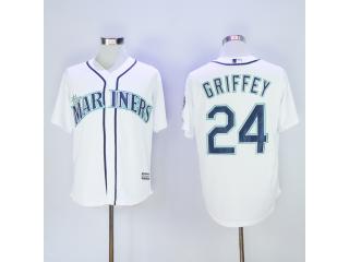Seattle Mariners 24 Ken Griffey Baseball Jersey White