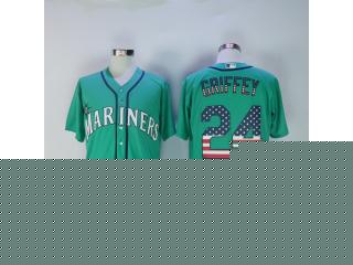 Seattle Mariners 24 Ken Griffey Baseball Jersey Green National flag